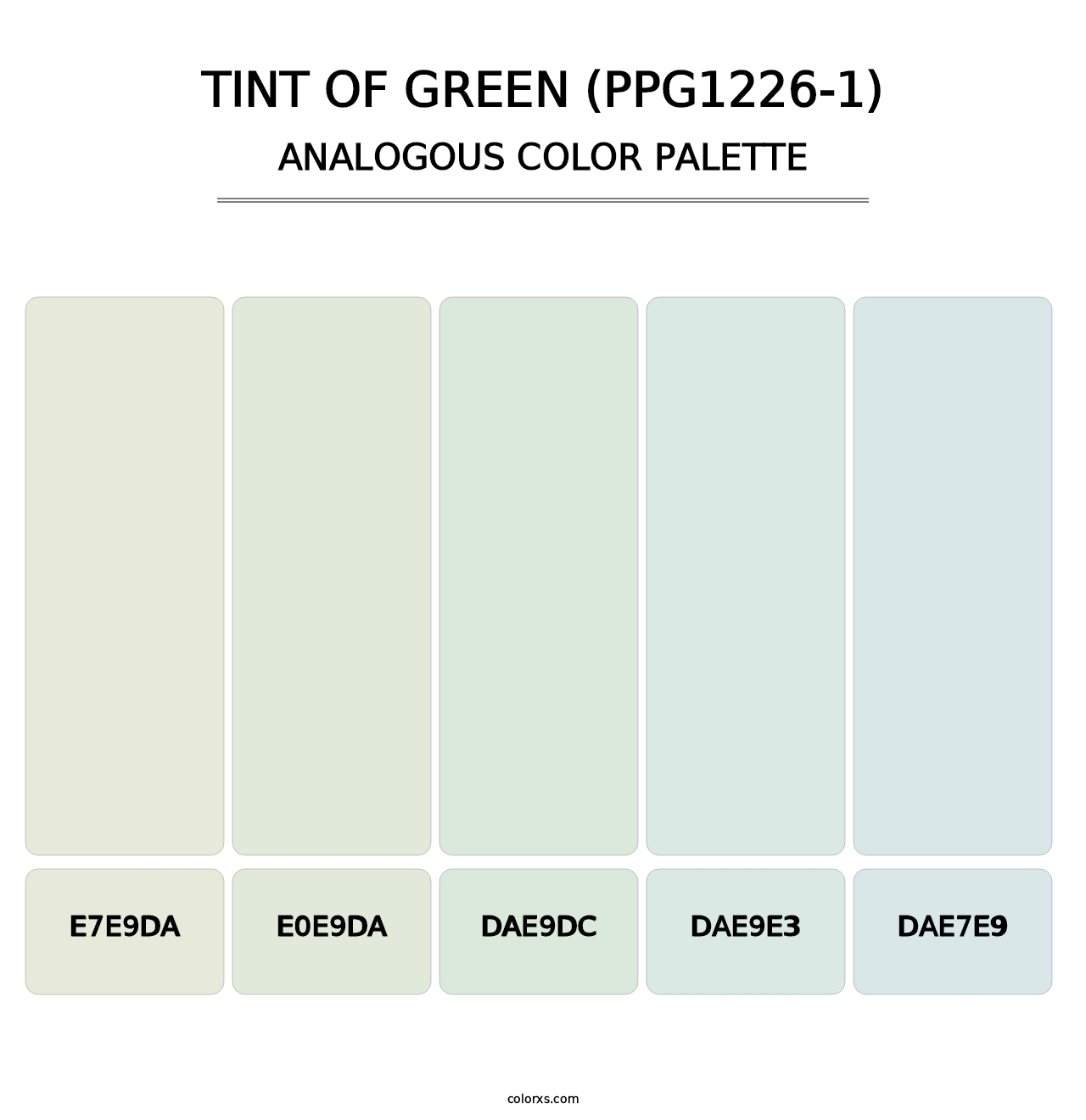 Tint Of Green (PPG1226-1) - Analogous Color Palette