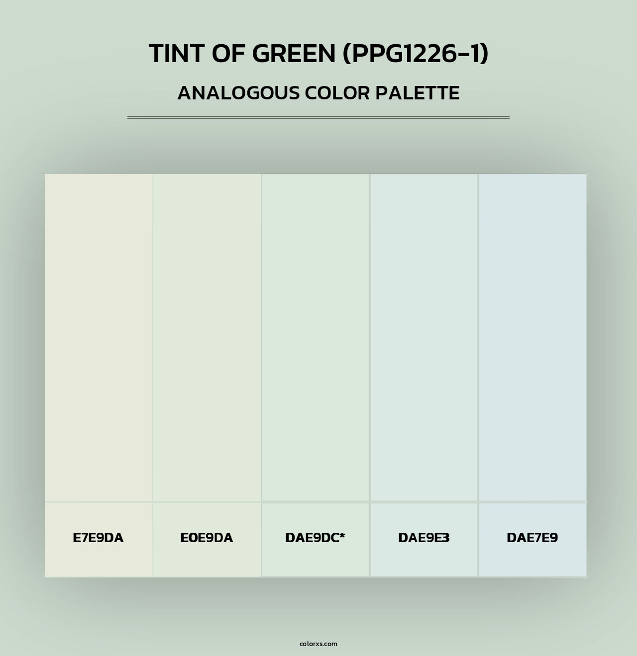 Tint Of Green (PPG1226-1) - Analogous Color Palette
