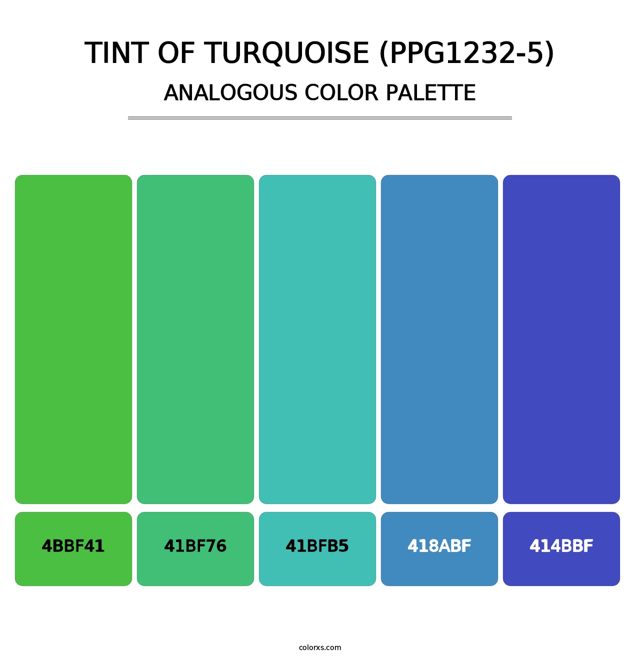 Tint Of Turquoise (PPG1232-5) - Analogous Color Palette