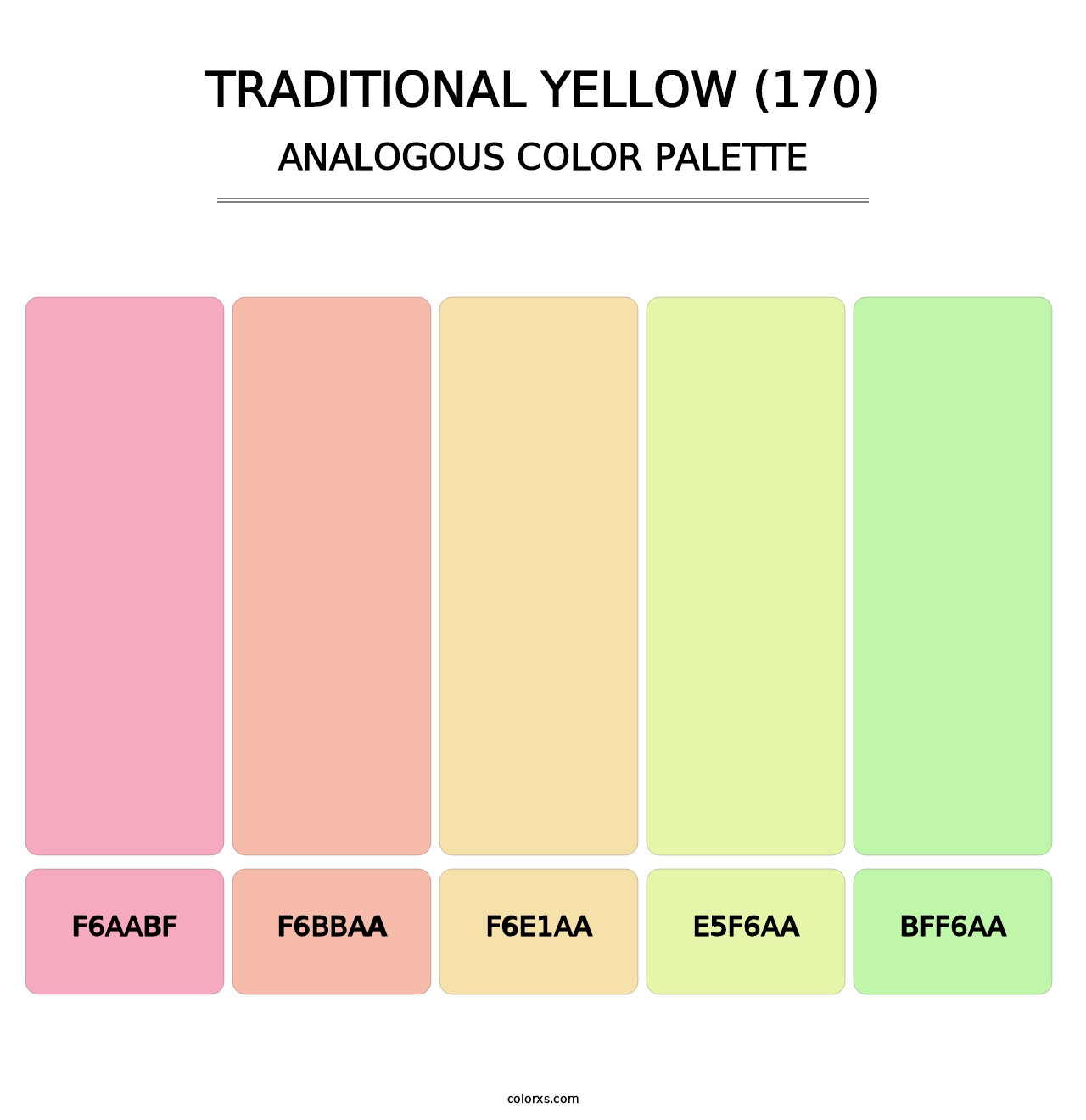 Traditional Yellow (170) - Analogous Color Palette