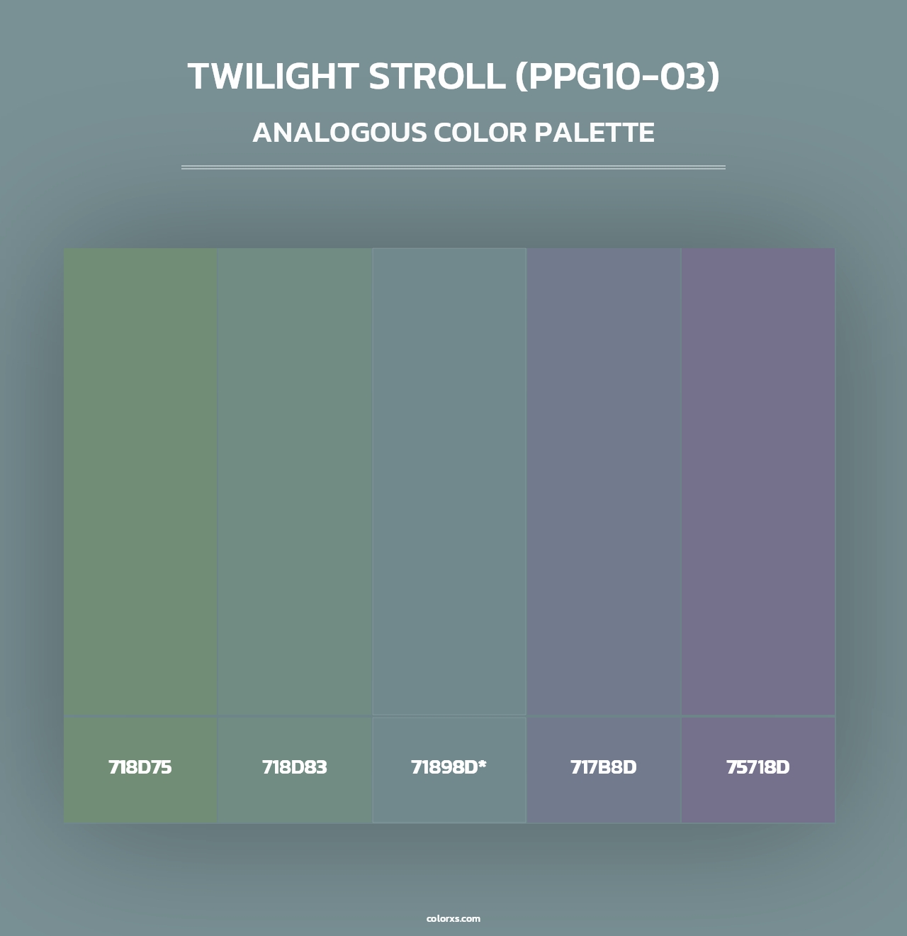 Twilight Stroll (PPG10-03) - Analogous Color Palette