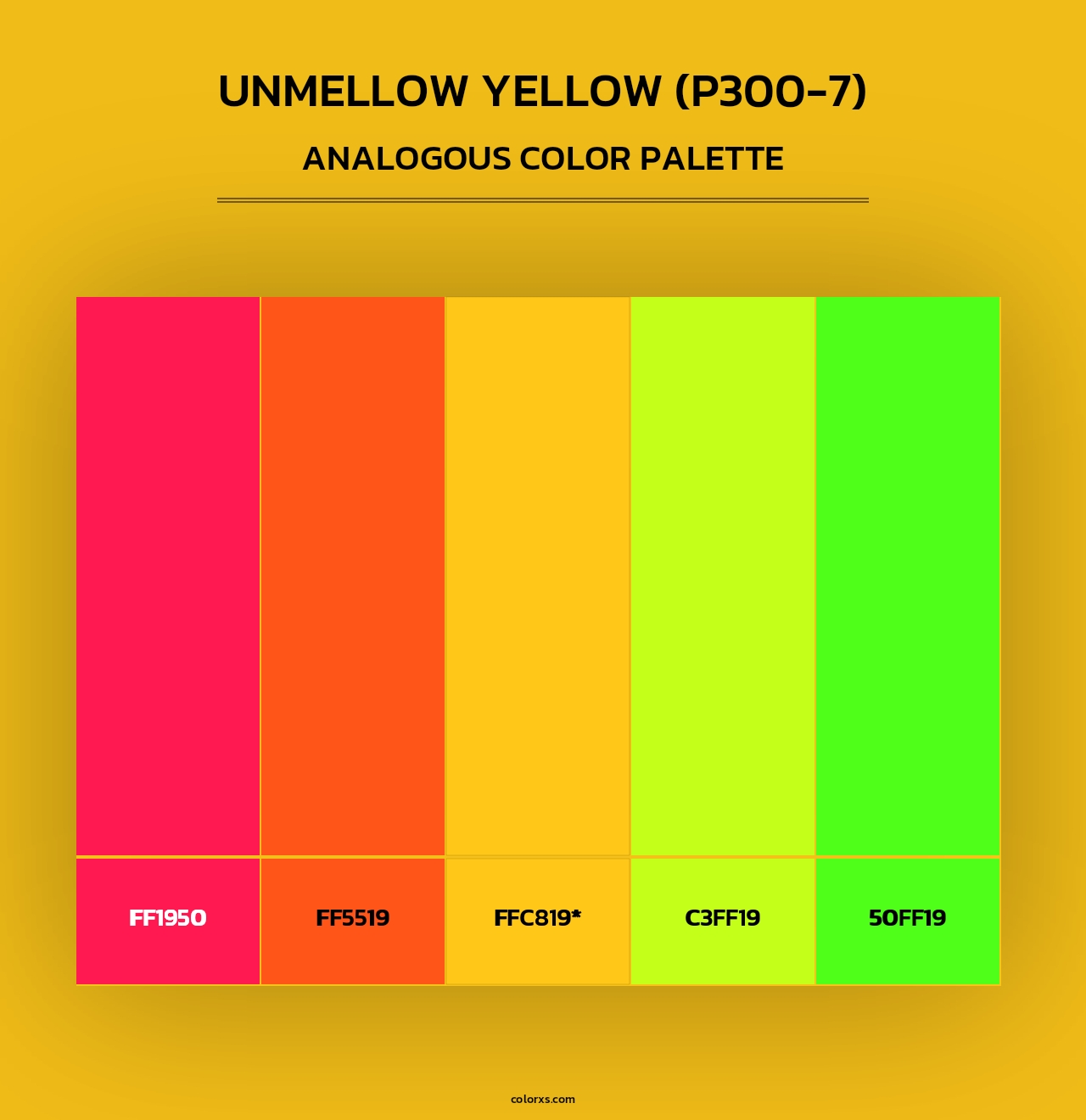 Unmellow Yellow (P300-7) - Analogous Color Palette