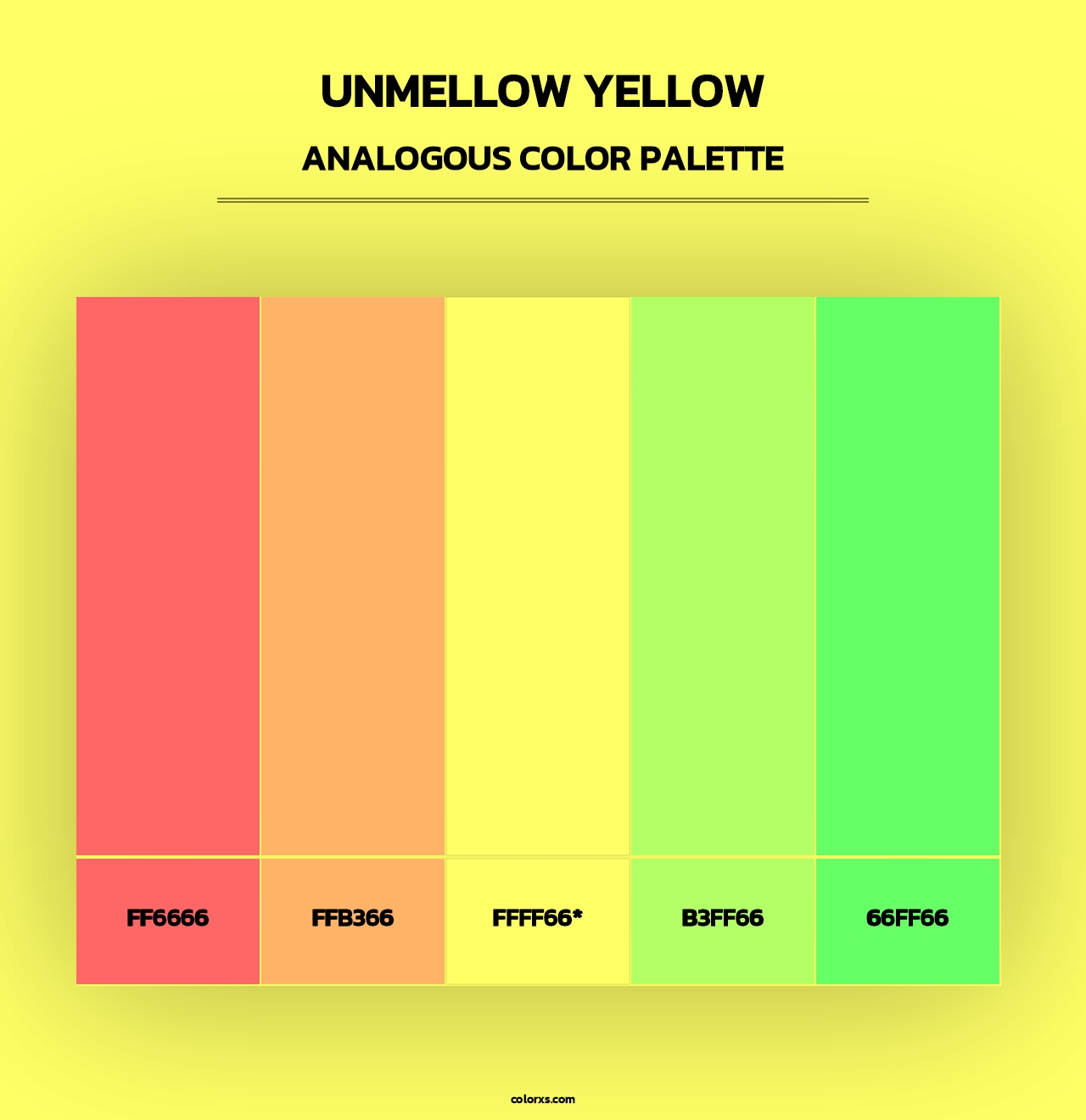 Unmellow Yellow - Analogous Color Palette