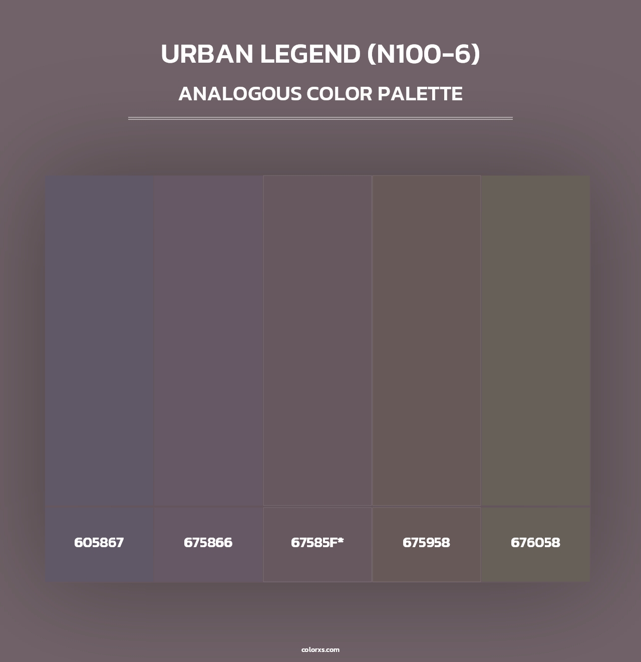 Urban Legend (N100-6) - Analogous Color Palette