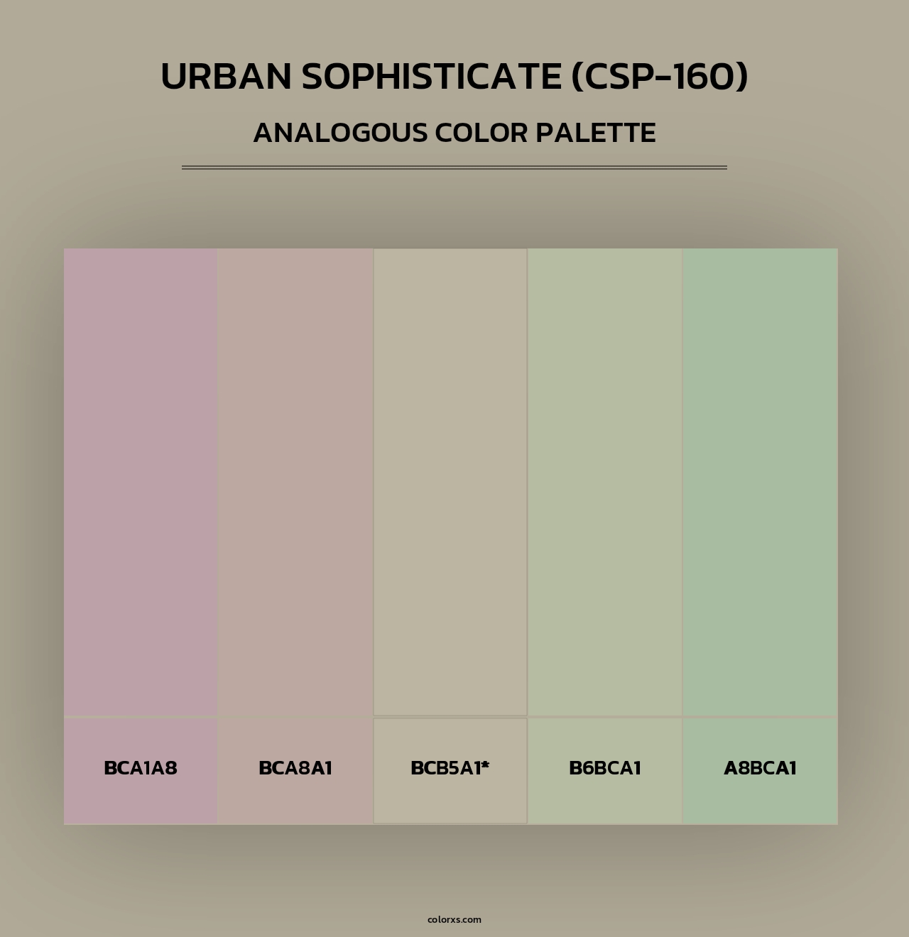 Urban Sophisticate (CSP-160) - Analogous Color Palette