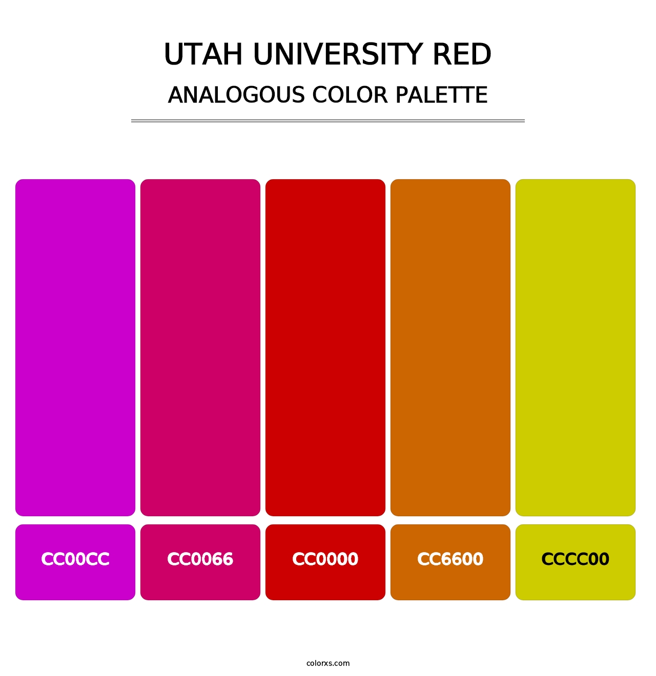 Utah University Red - Analogous Color Palette