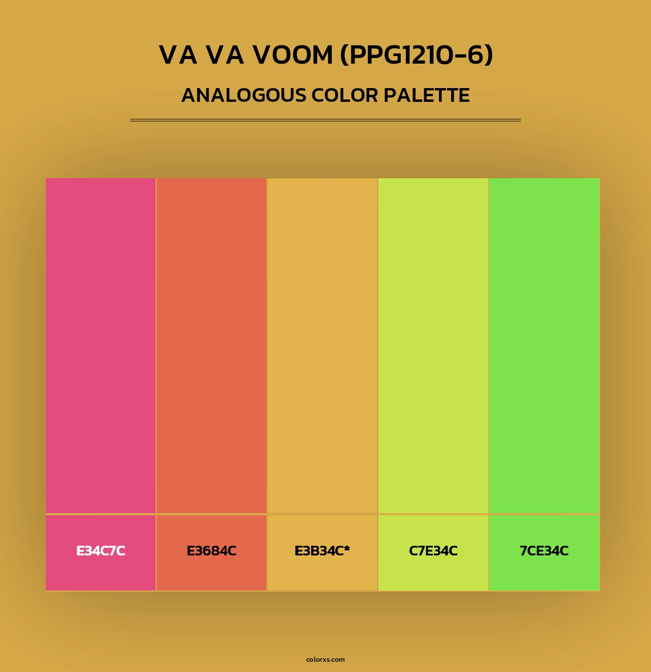 Va Va Voom (PPG1210-6) - Analogous Color Palette