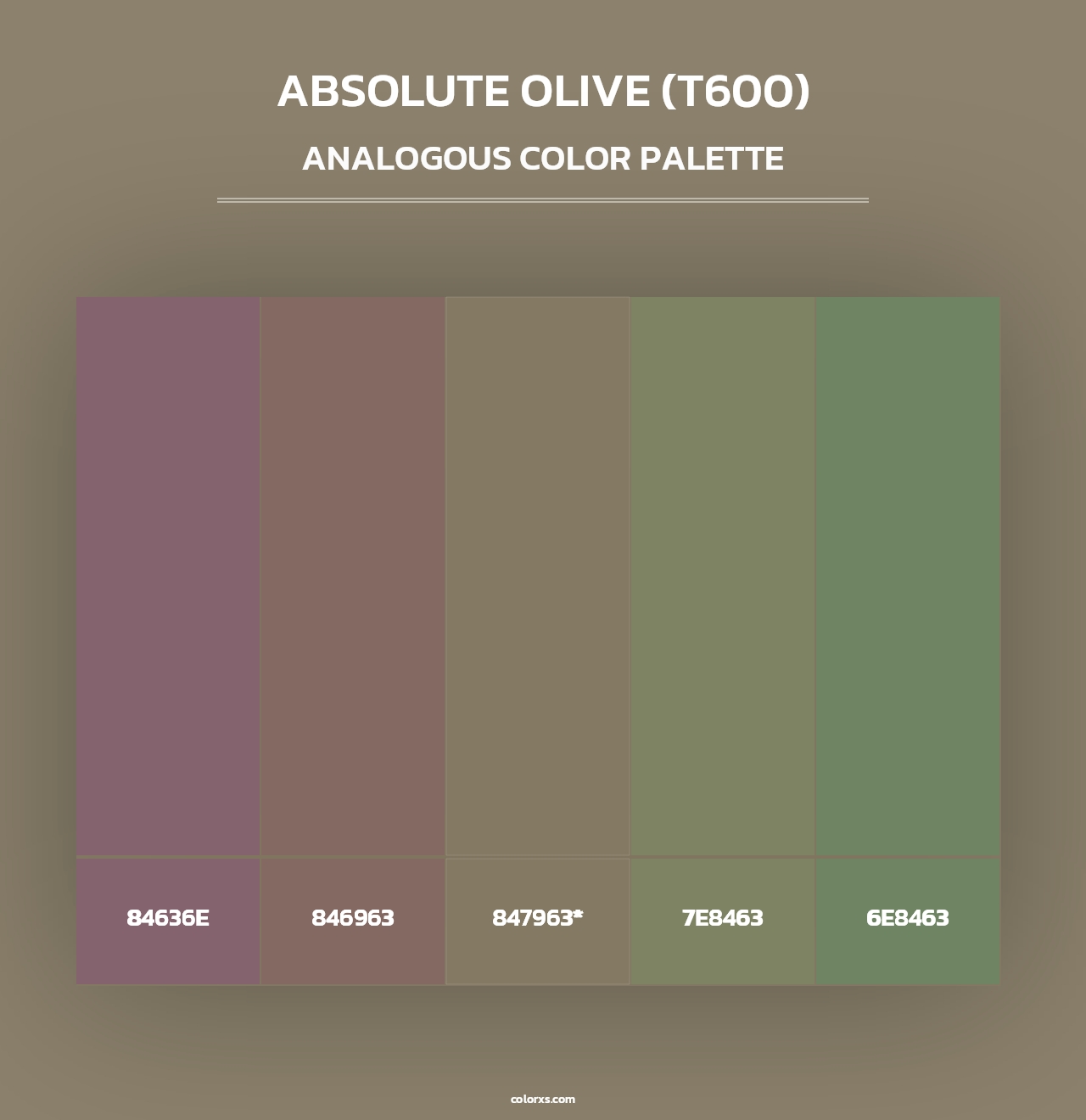 Absolute Olive (T600) - Analogous Color Palette
