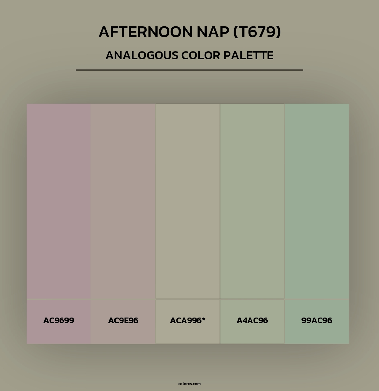 Afternoon Nap (T679) - Analogous Color Palette