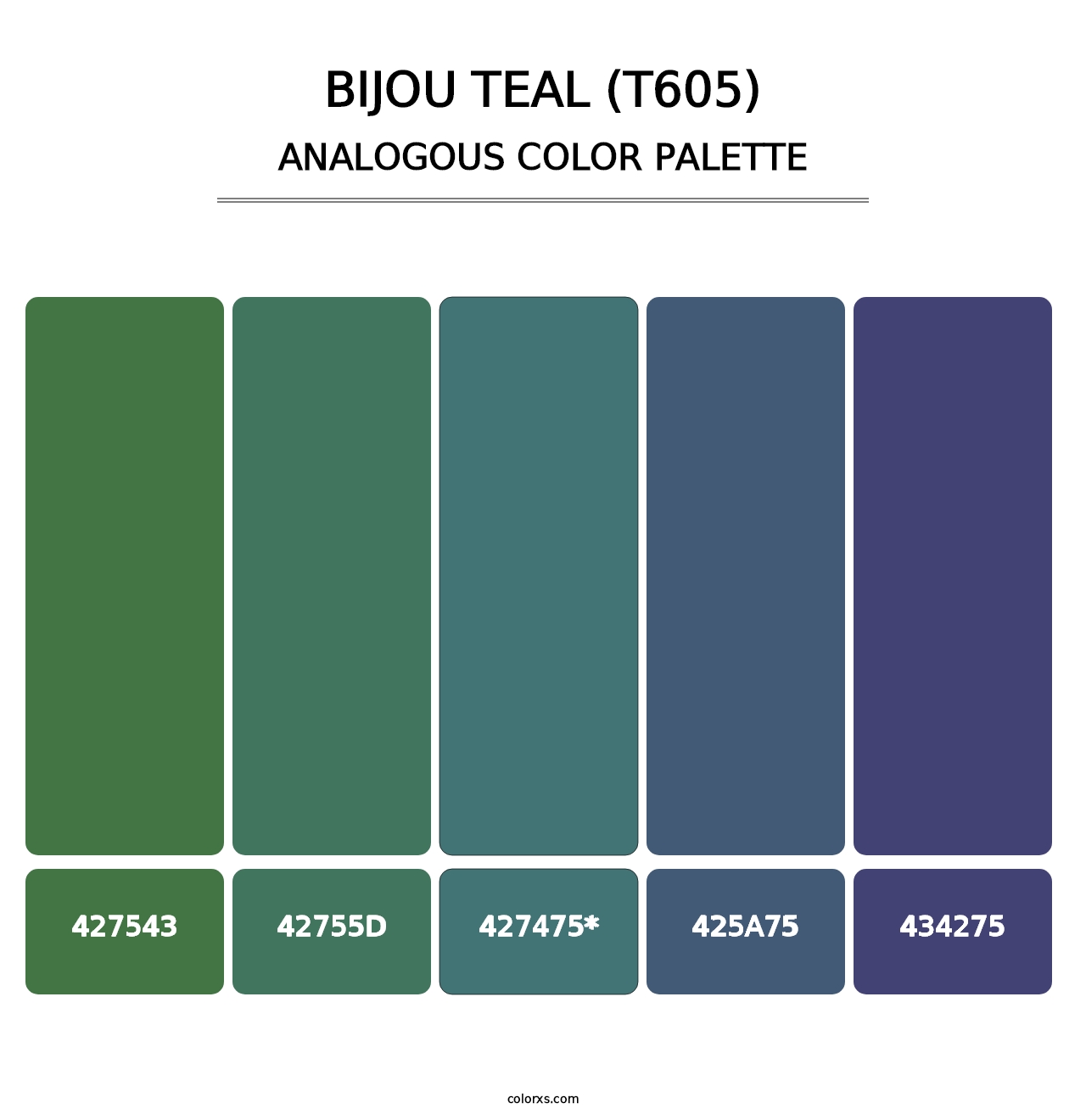 Bijou Teal (T605) - Analogous Color Palette
