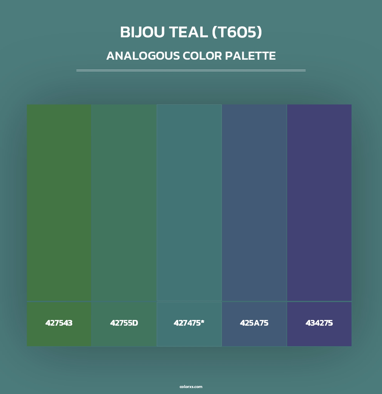 Bijou Teal (T605) - Analogous Color Palette