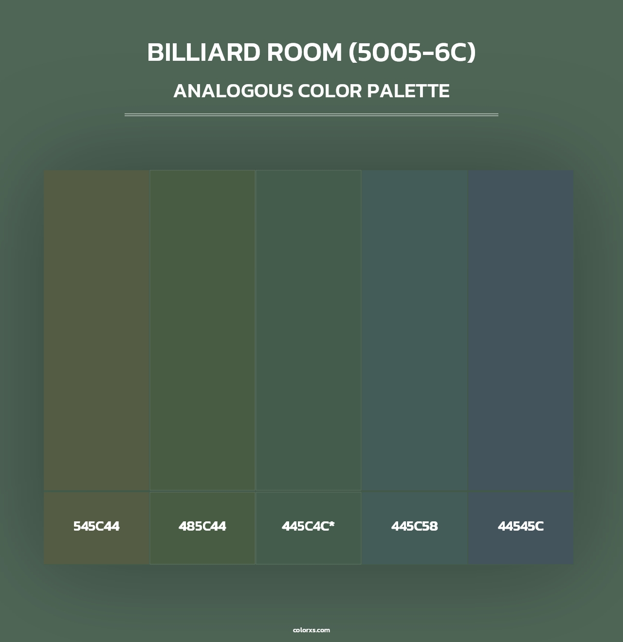 Billiard Room (5005-6C) - Analogous Color Palette