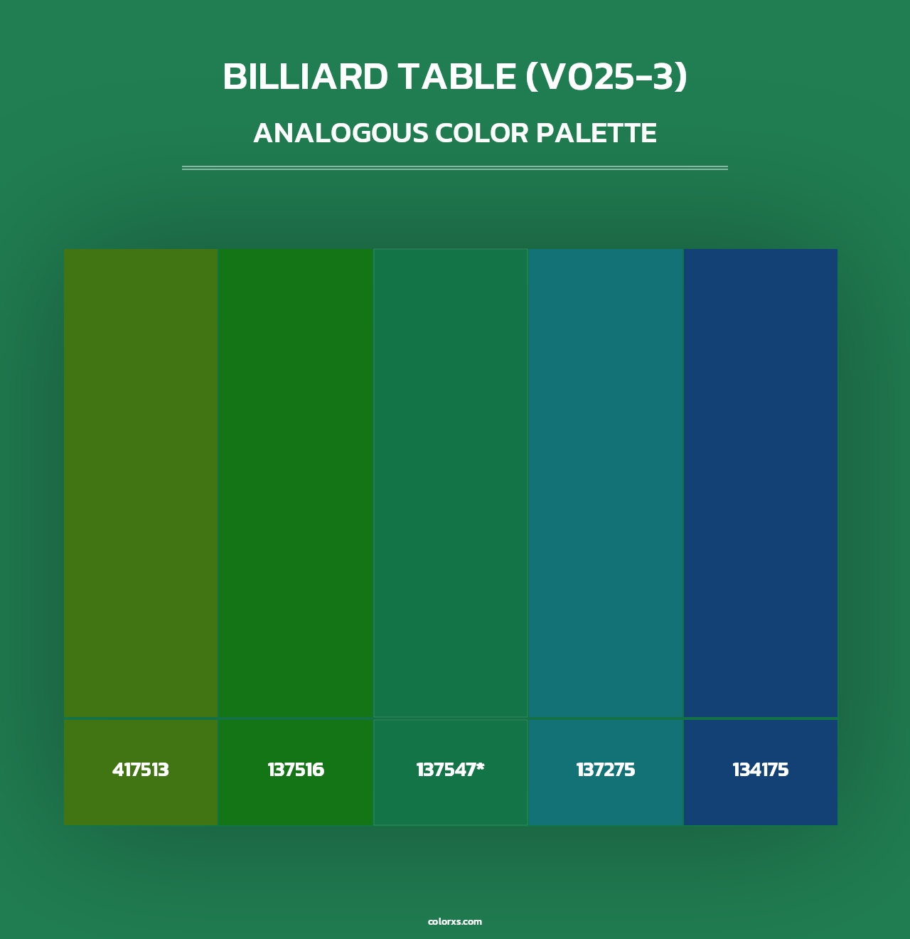 Billiard Table (V025-3) - Analogous Color Palette