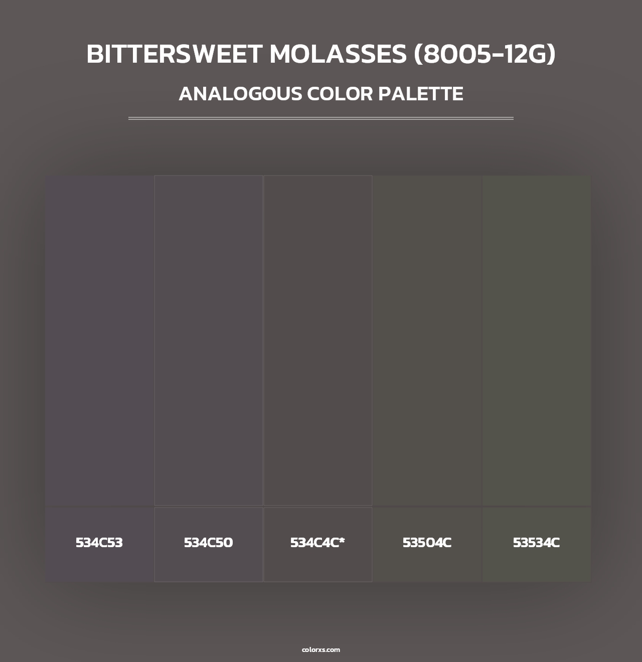 Bittersweet Molasses (8005-12G) - Analogous Color Palette