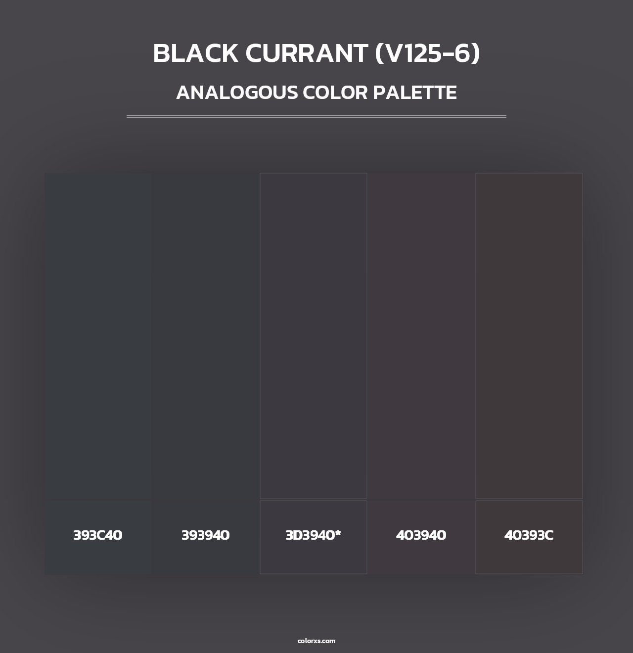 Black Currant (V125-6) - Analogous Color Palette