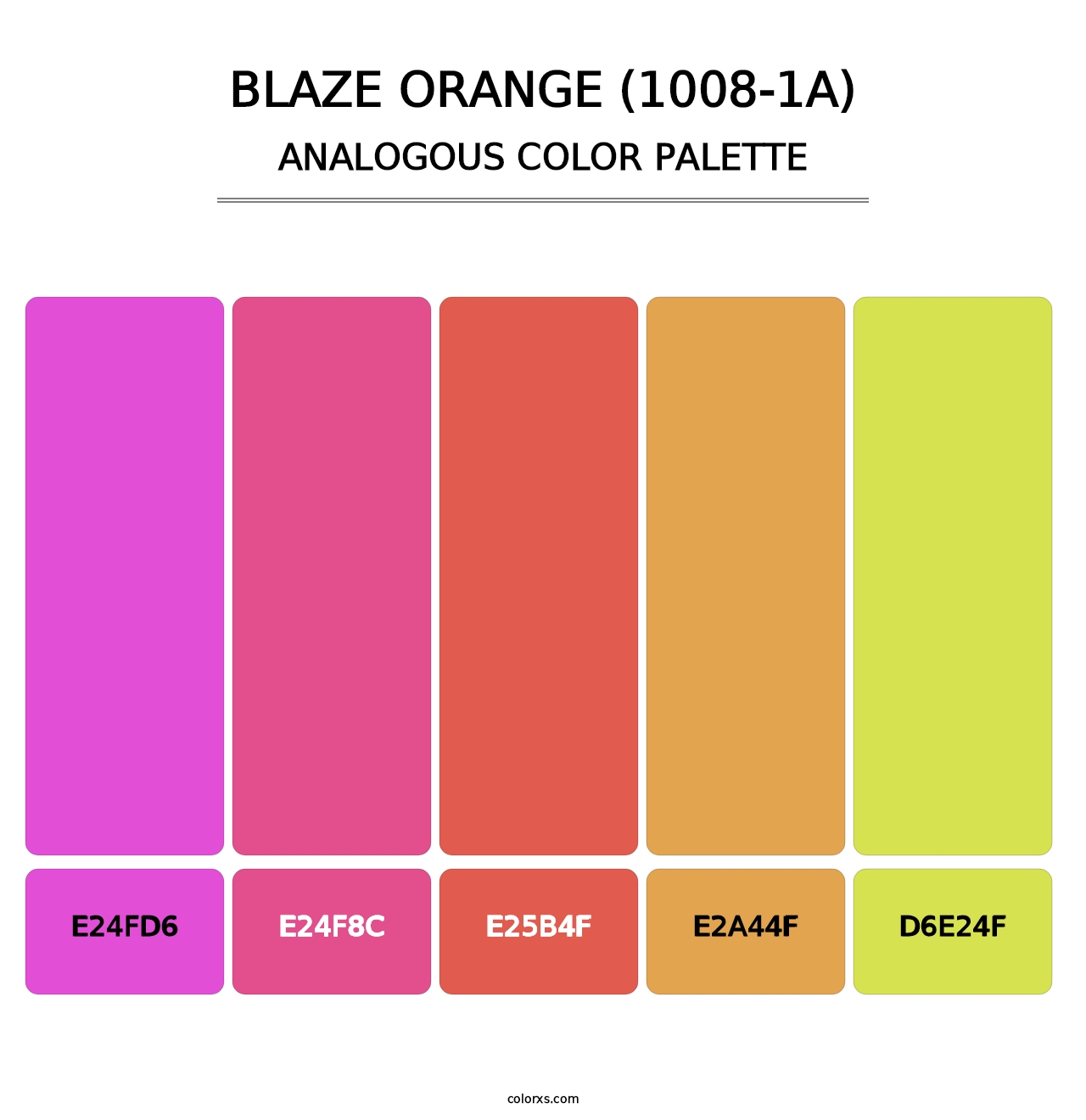 Blaze Orange (1008-1A) - Analogous Color Palette