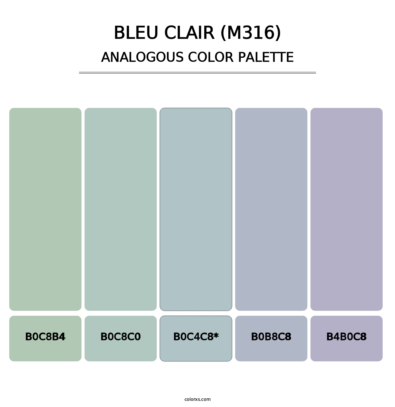 Bleu Clair (M316) - Analogous Color Palette