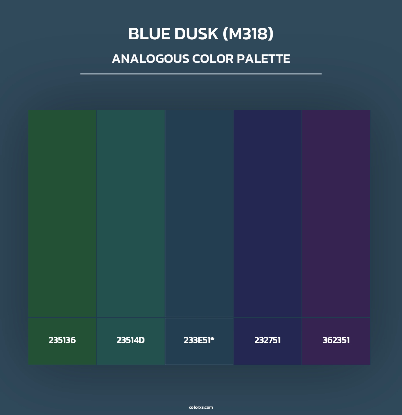 Blue Dusk (M318) - Analogous Color Palette