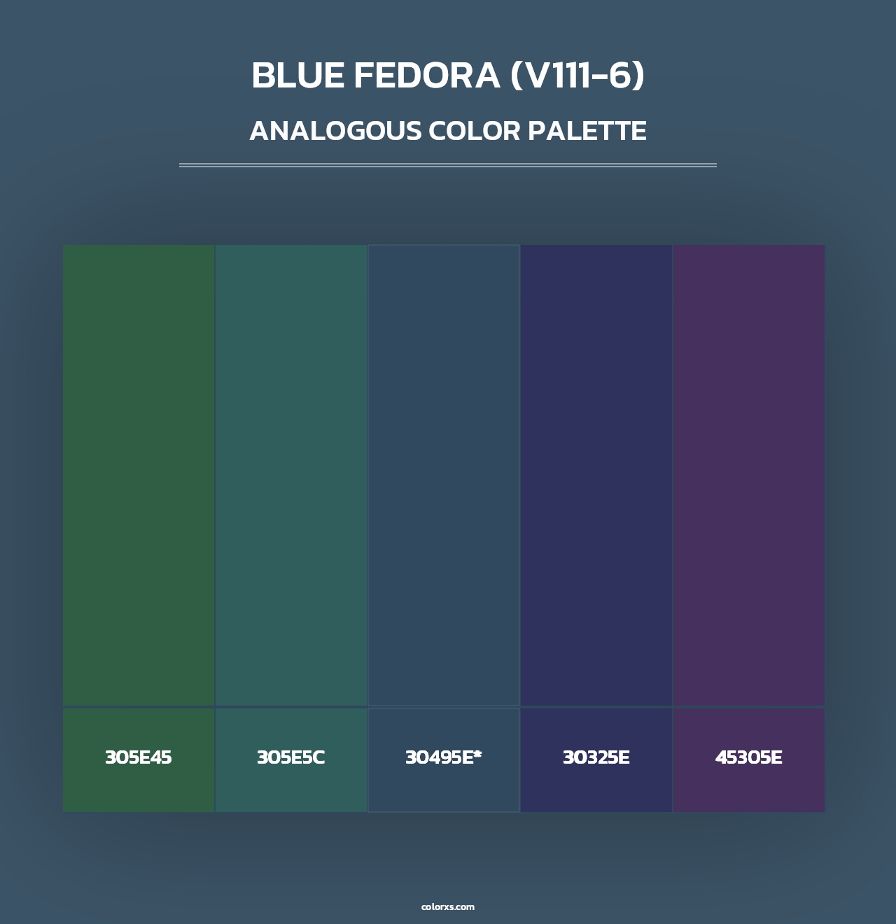 Blue Fedora (V111-6) - Analogous Color Palette