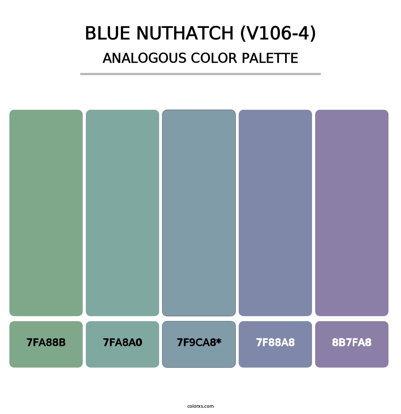 Blue Nuthatch (V106-4) - Analogous Color Palette