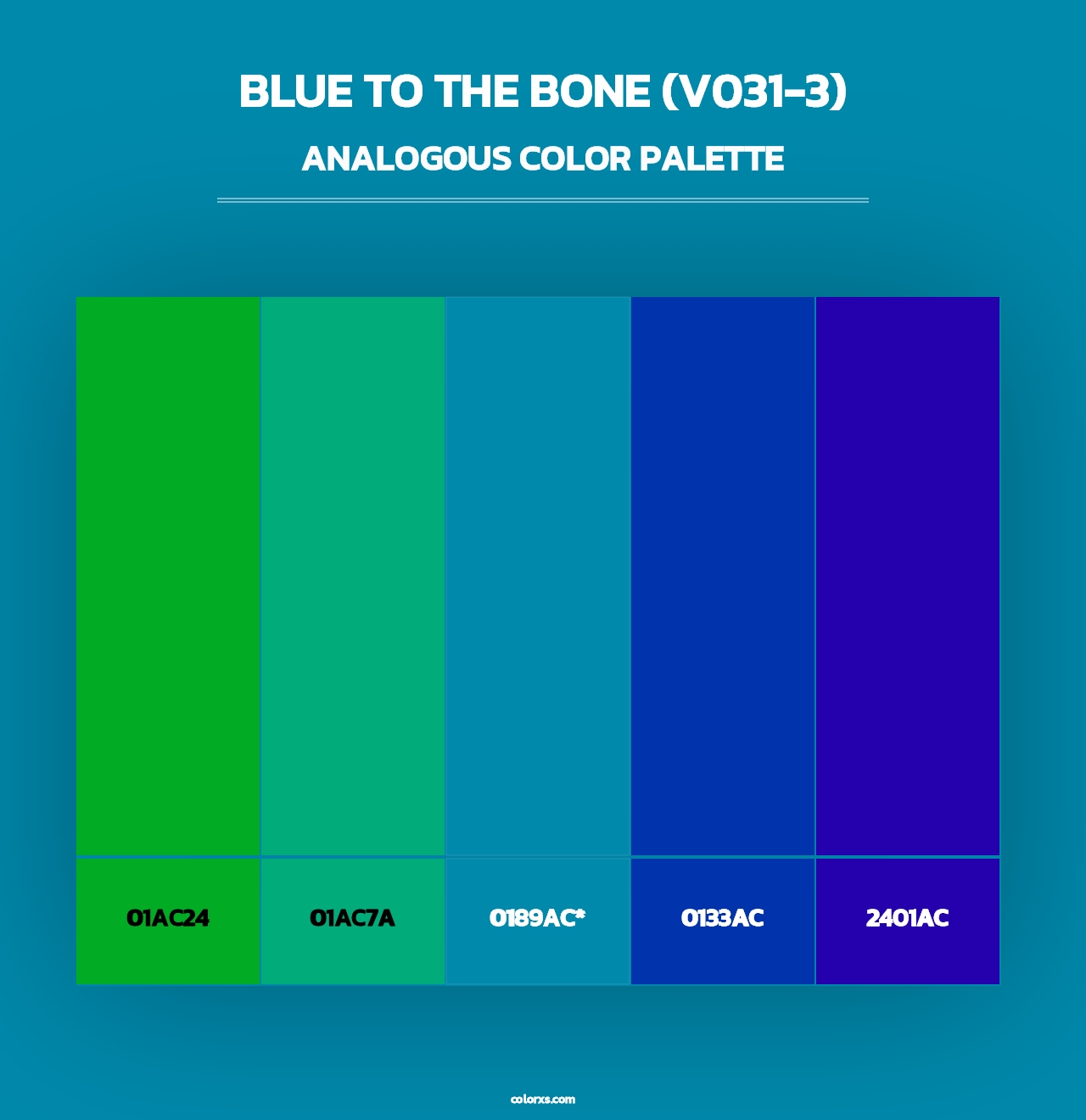 Blue to the Bone (V031-3) - Analogous Color Palette