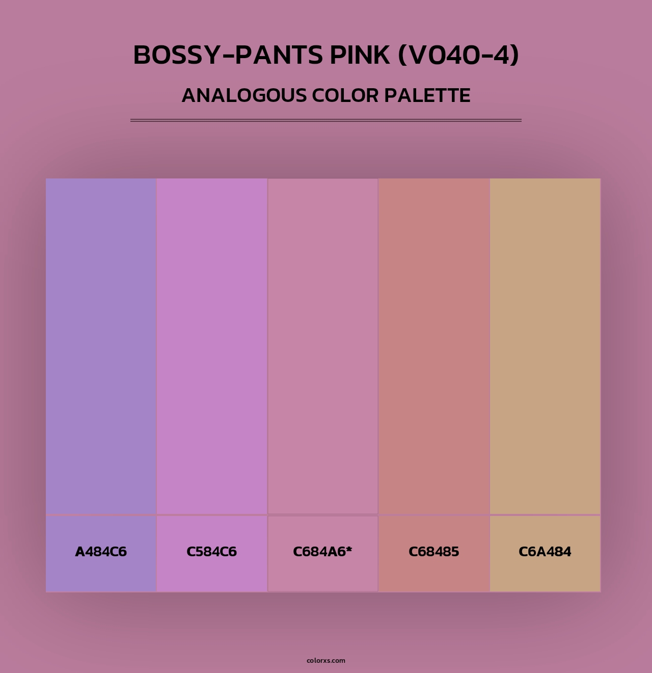 Bossy-Pants Pink (V040-4) - Analogous Color Palette