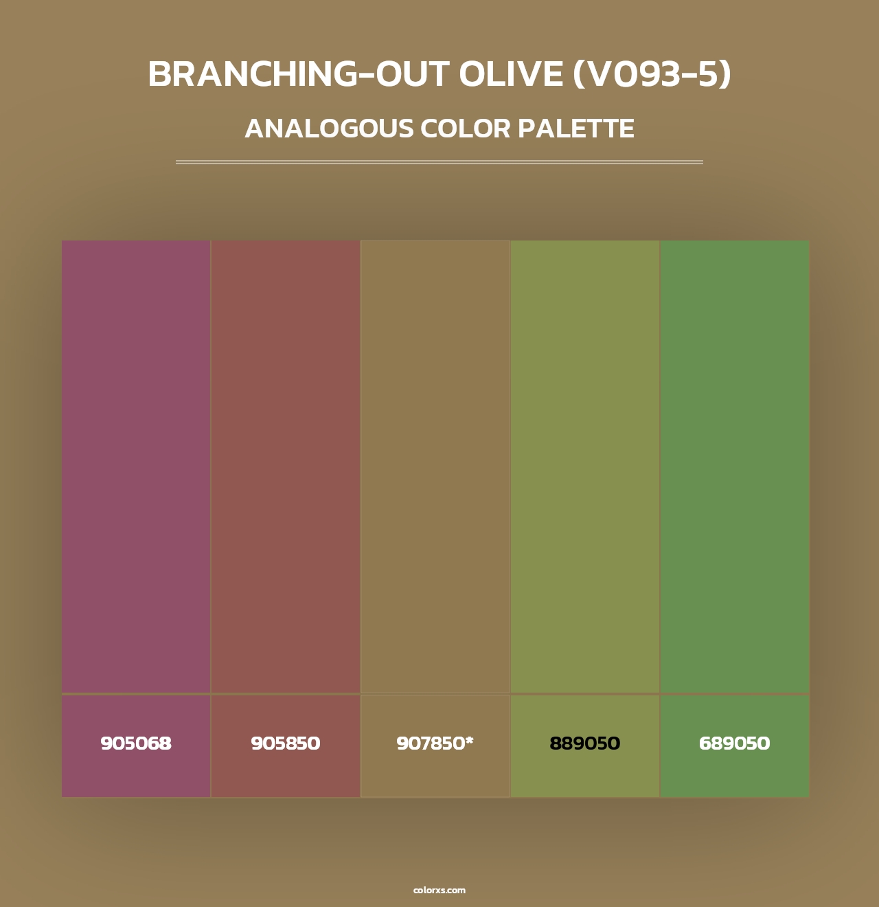 Branching-Out Olive (V093-5) - Analogous Color Palette