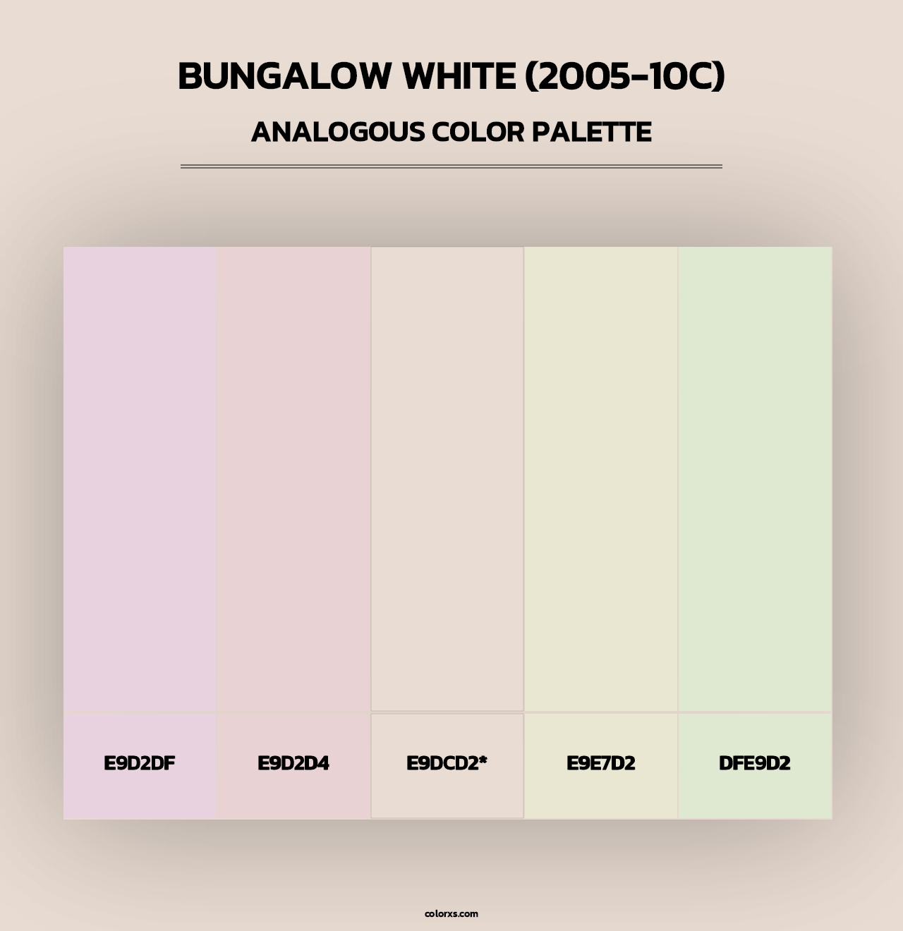 Bungalow White (2005-10C) - Analogous Color Palette