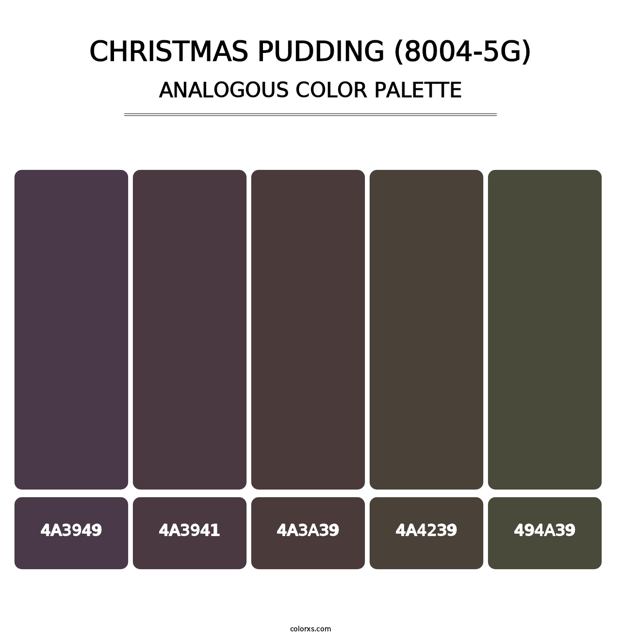 Christmas Pudding (8004-5G) - Analogous Color Palette