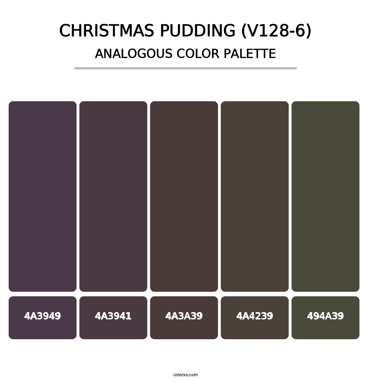 Christmas Pudding (V128-6) - Analogous Color Palette