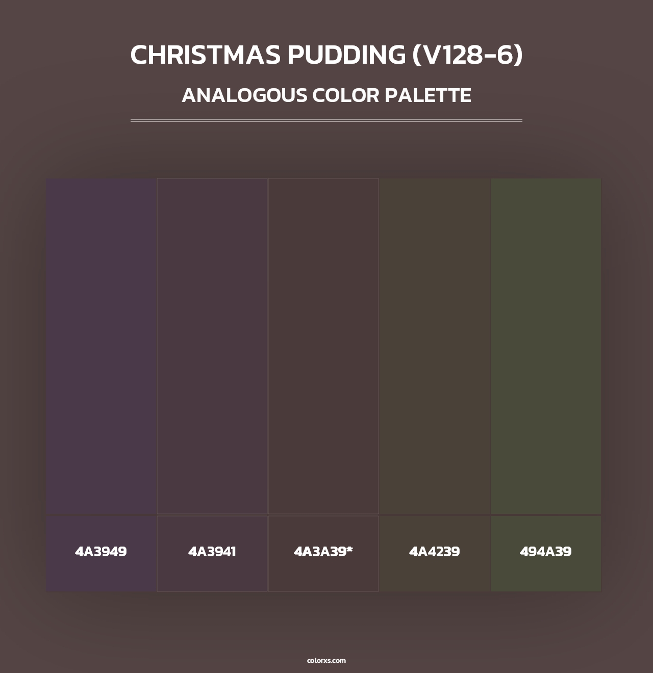 Christmas Pudding (V128-6) - Analogous Color Palette