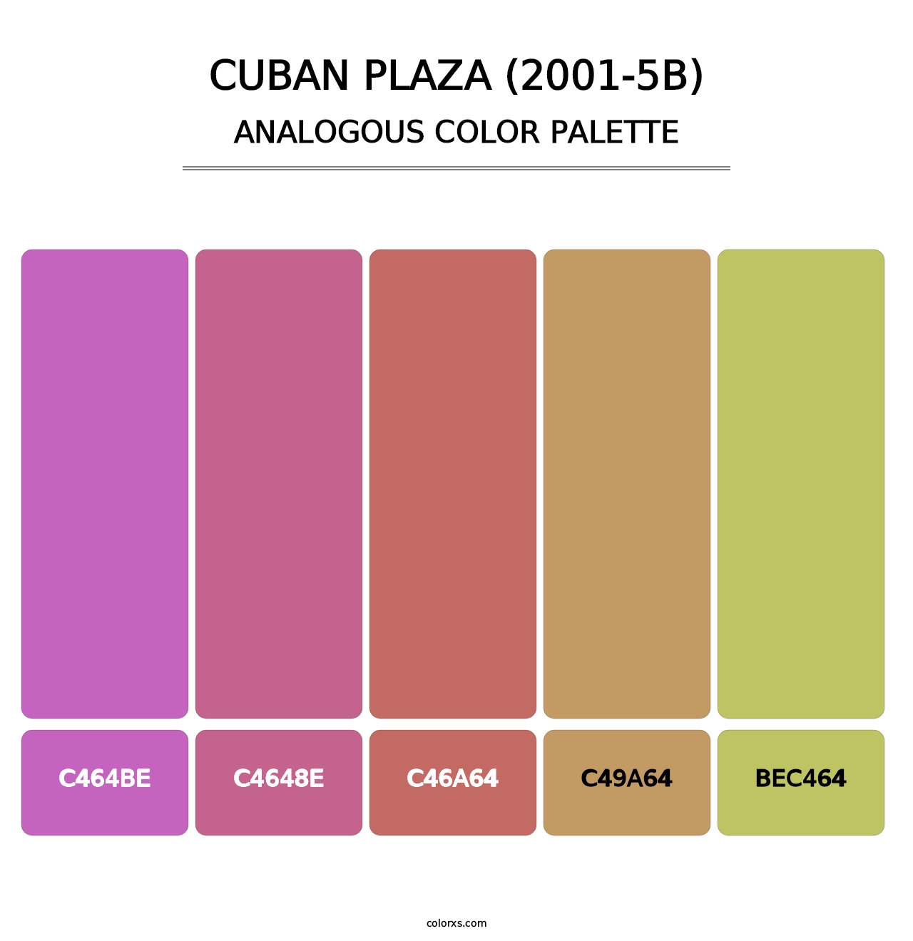Cuban Plaza (2001-5B) - Analogous Color Palette
