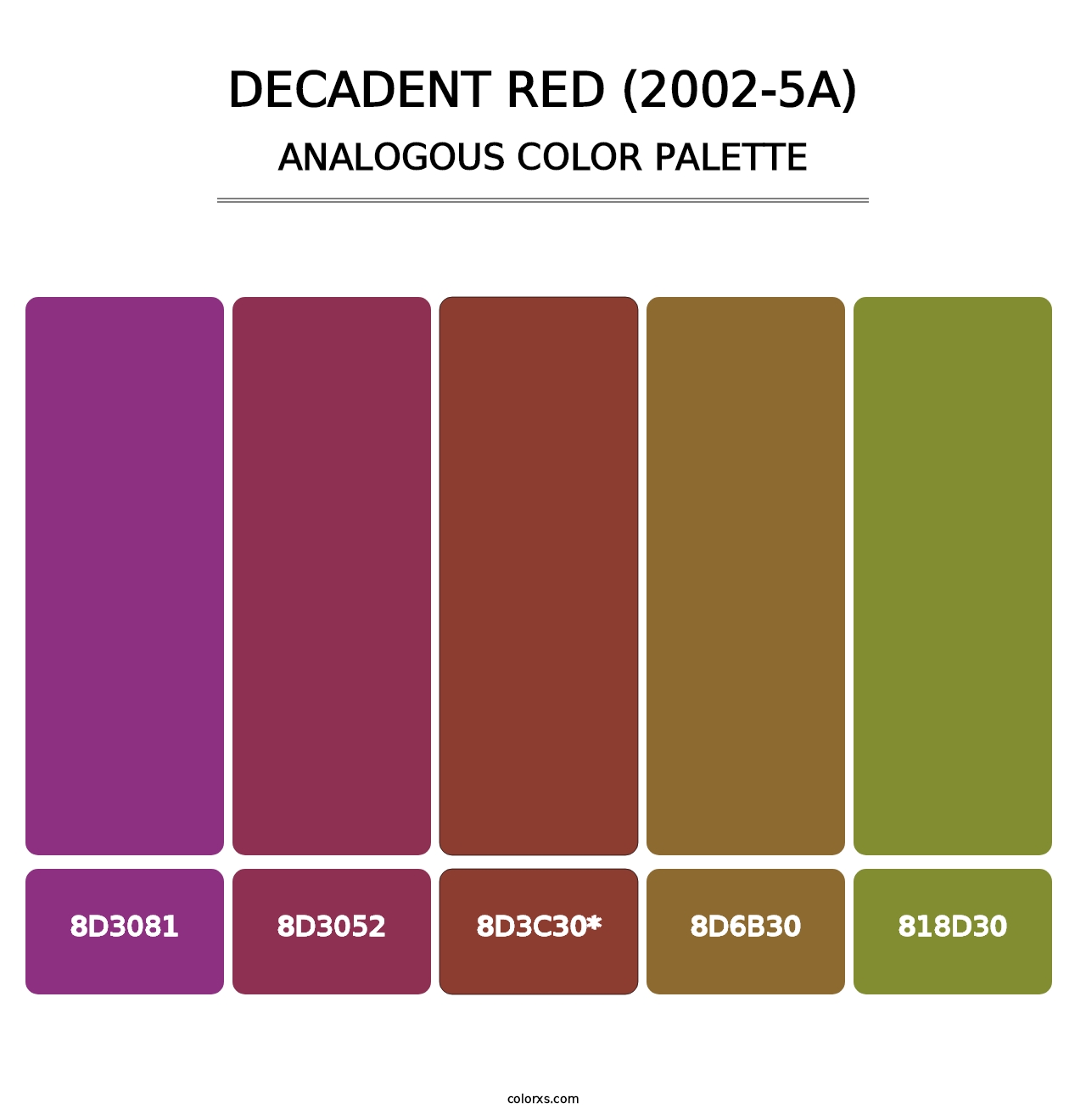 Decadent Red (2002-5A) - Analogous Color Palette
