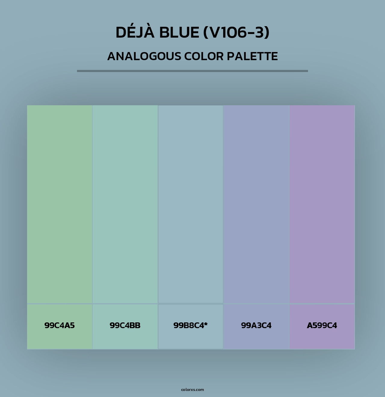 Déjà Blue (V106-3) - Analogous Color Palette