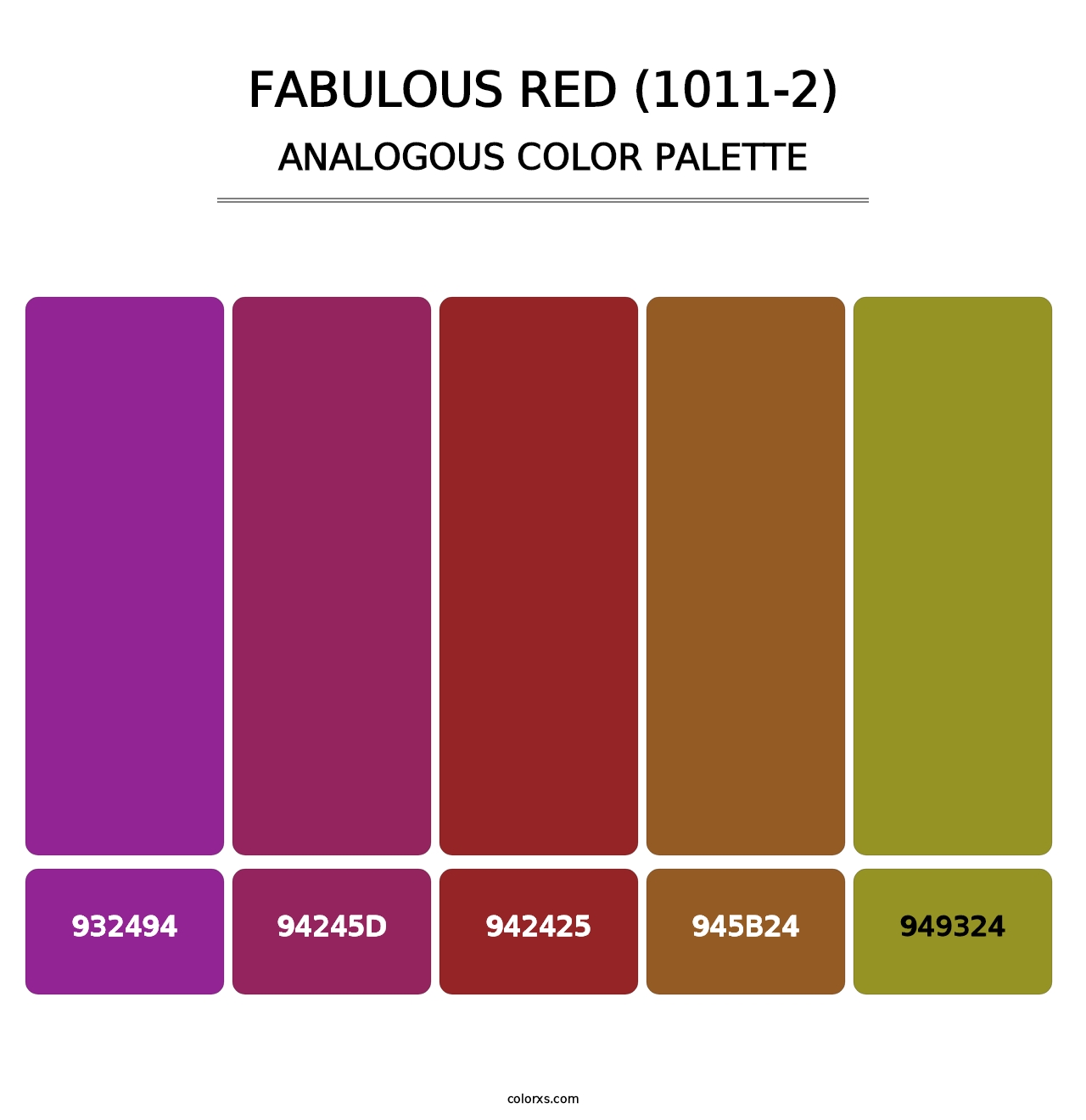 Fabulous Red (1011-2) - Analogous Color Palette