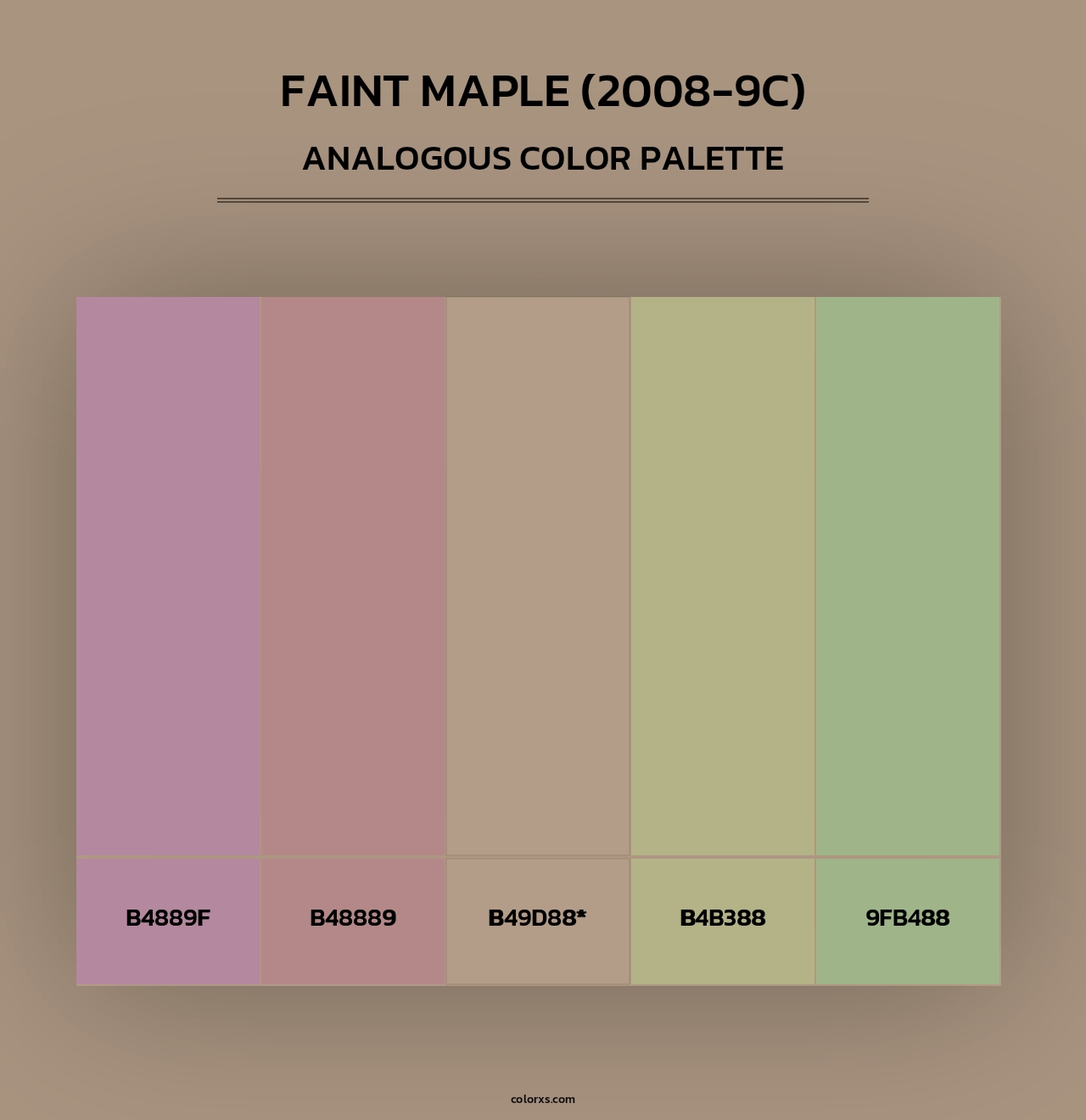 Faint Maple (2008-9C) - Analogous Color Palette