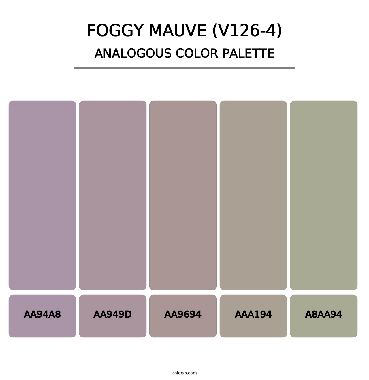 Foggy Mauve (V126-4) - Analogous Color Palette