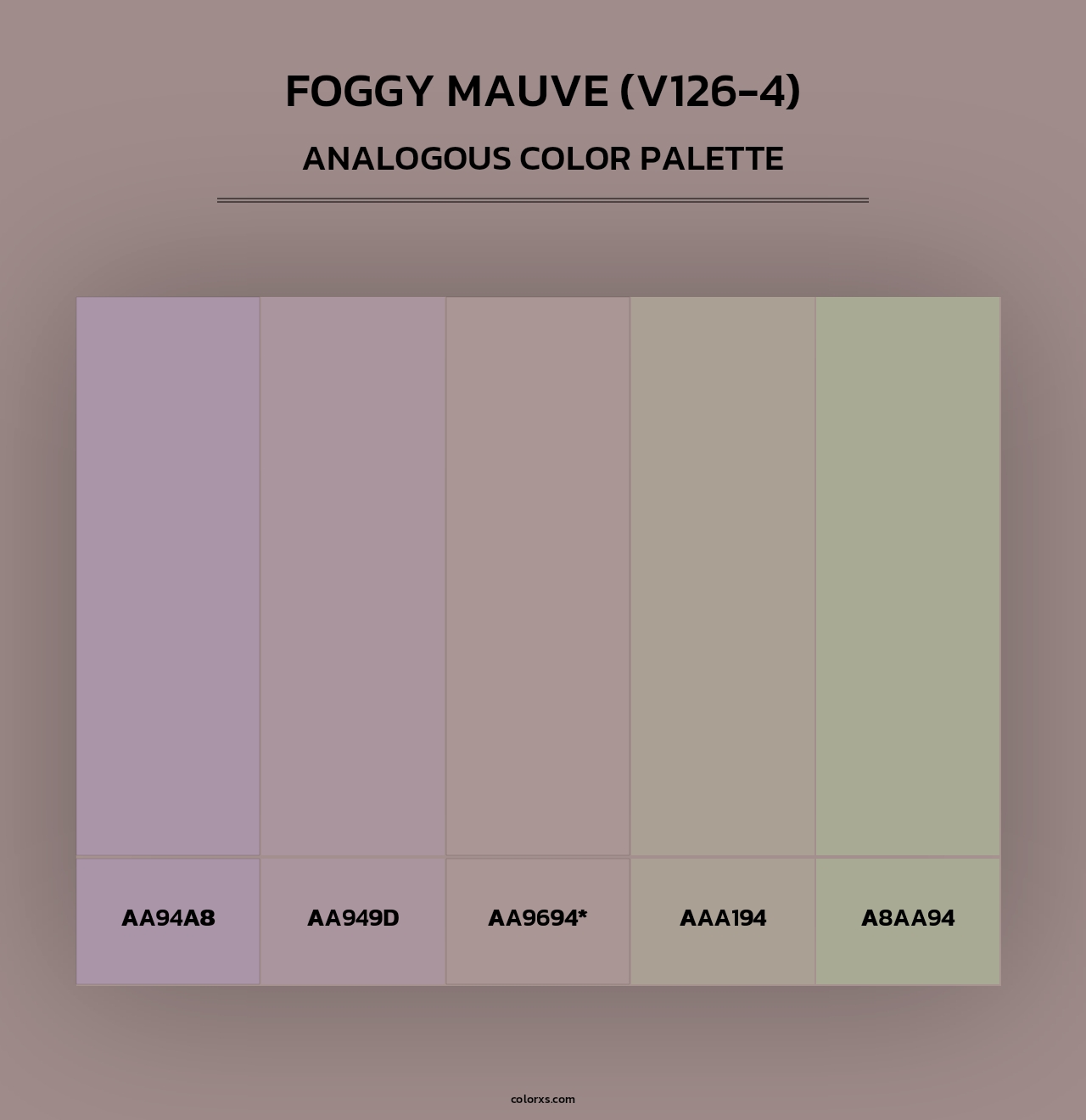 Foggy Mauve (V126-4) - Analogous Color Palette
