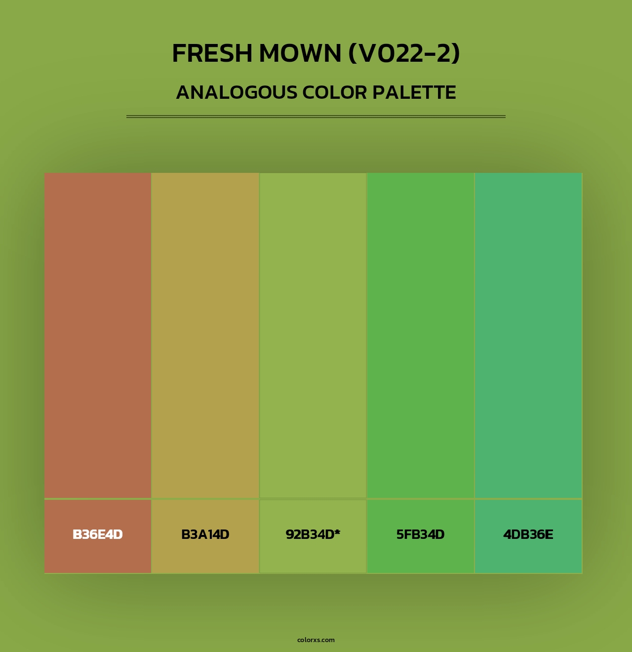 Fresh Mown (V022-2) - Analogous Color Palette