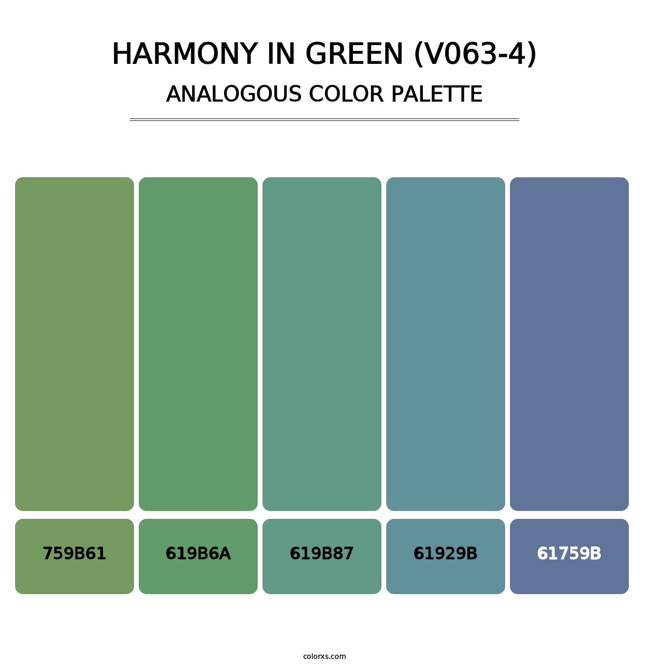 Harmony in Green (V063-4) - Analogous Color Palette