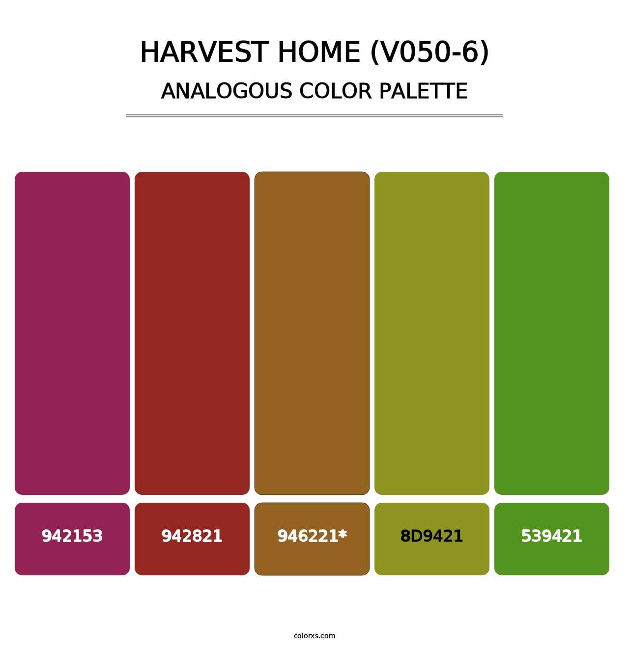 Harvest Home (V050-6) - Analogous Color Palette