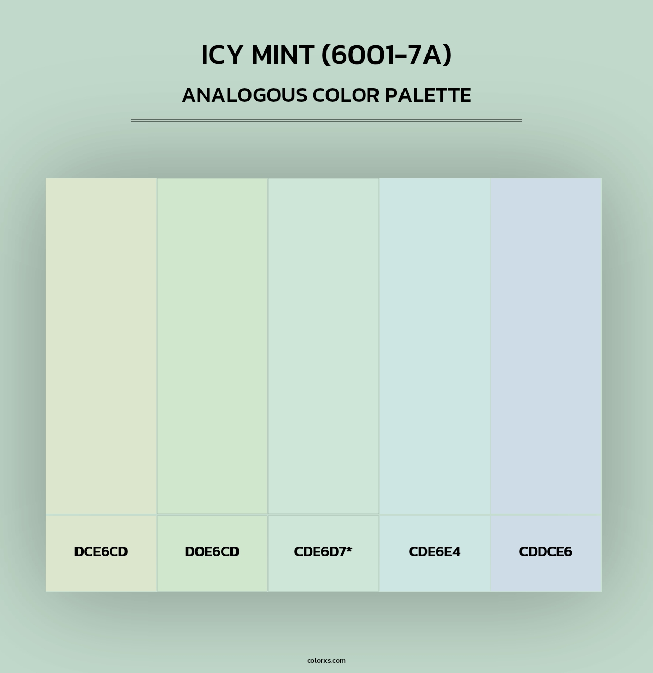 Icy Mint (6001-7A) - Analogous Color Palette