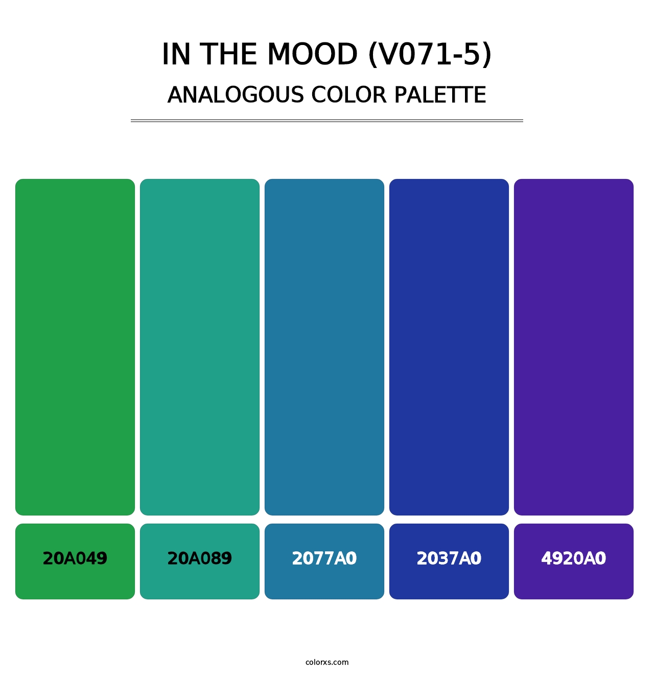 In the Mood (V071-5) - Analogous Color Palette