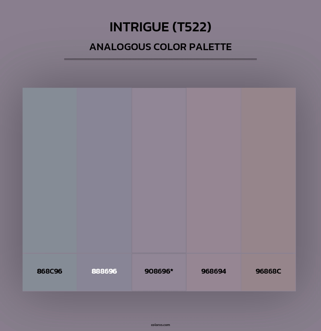 Intrigue (T522) - Analogous Color Palette