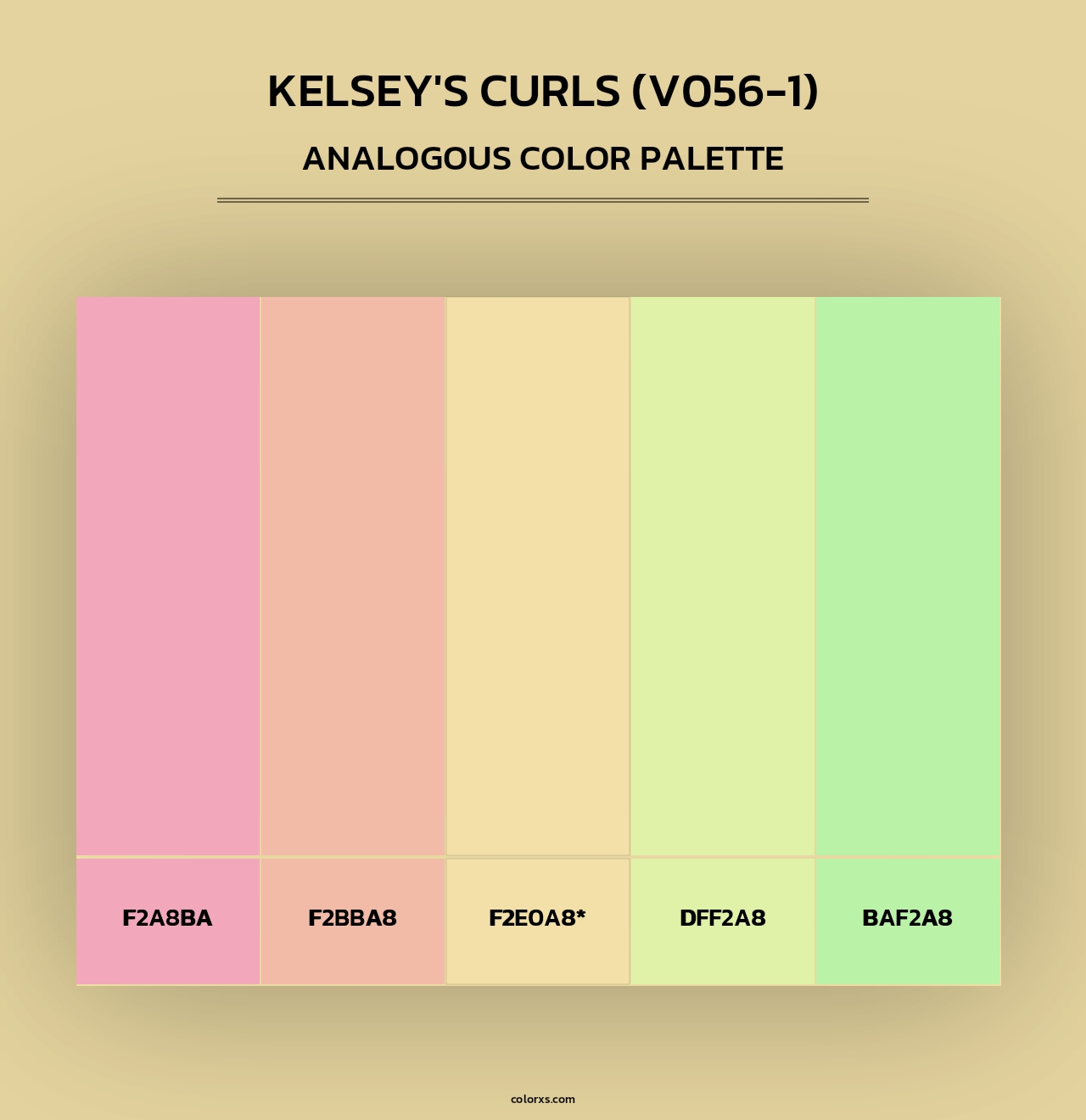 Kelsey's Curls (V056-1) - Analogous Color Palette