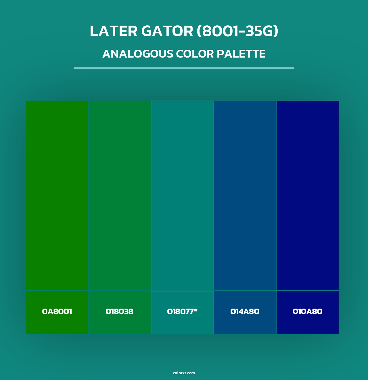 Later Gator (8001-35G) - Analogous Color Palette
