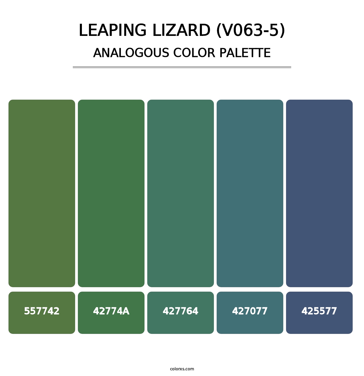 Leaping Lizard (V063-5) - Analogous Color Palette