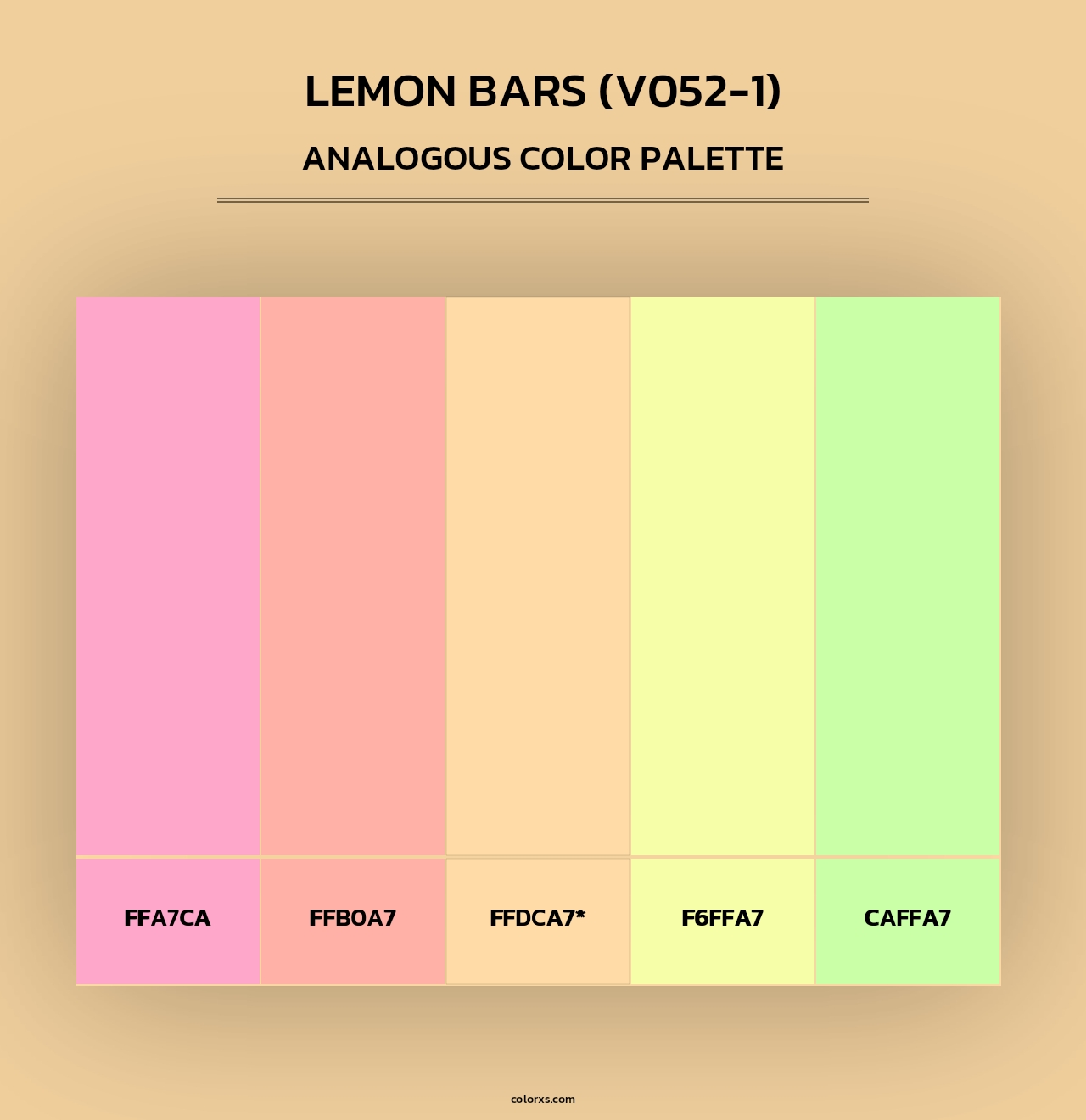 Lemon Bars (V052-1) - Analogous Color Palette