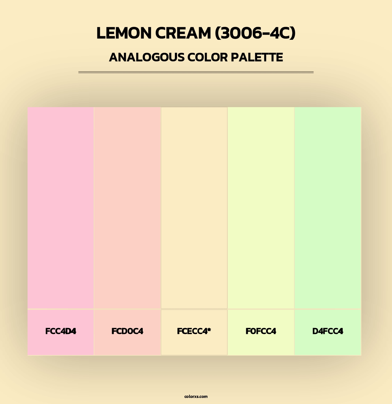Lemon Cream (3006-4C) - Analogous Color Palette
