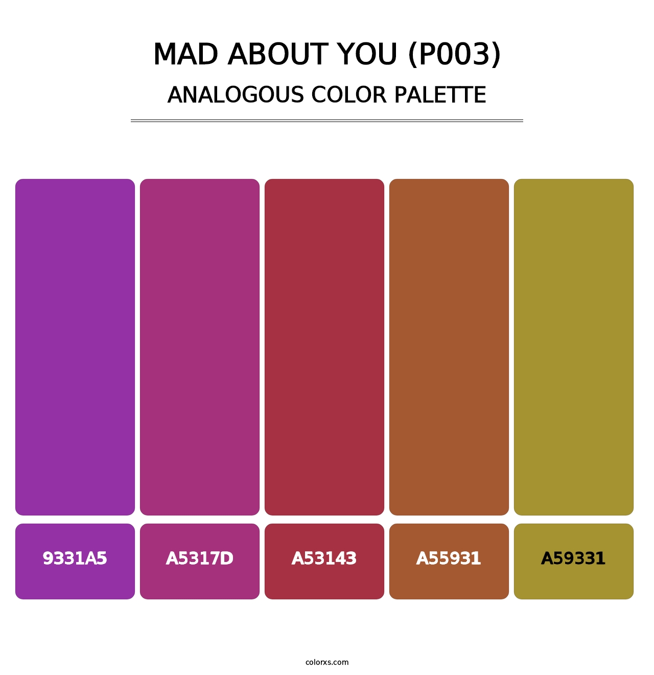 Mad About You (P003) - Analogous Color Palette